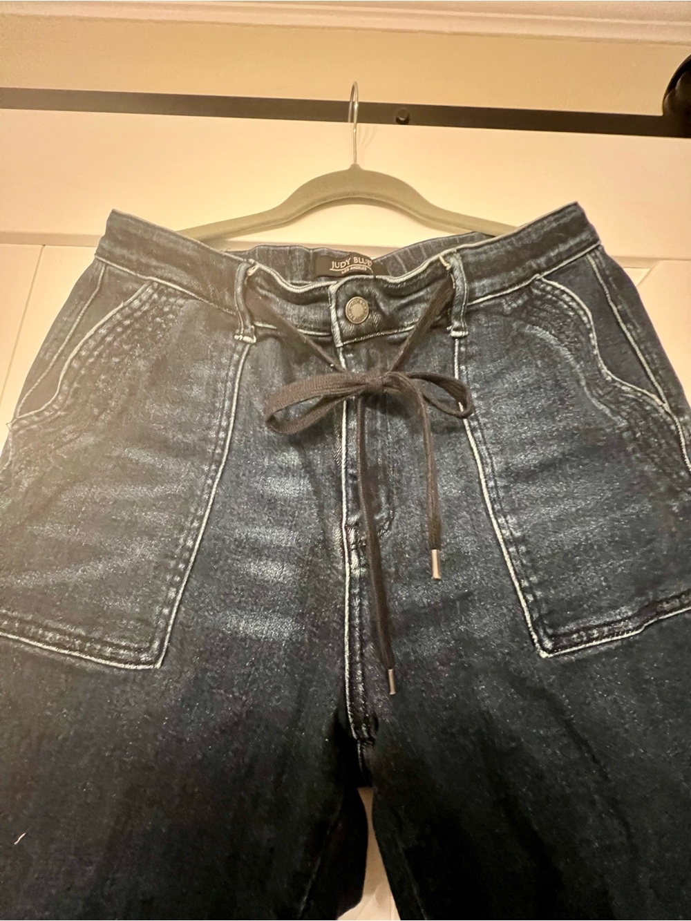 Judy Blue Dark Indigo Jogger Jeans with Drawstring Waist